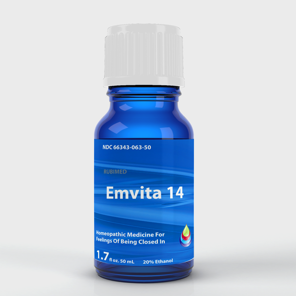 Emvita homeopathic drops bottle by Rubimed - emotional wellness and mental health support