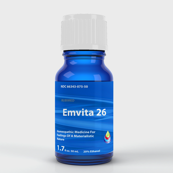 Emvita homeopathic drops bottle by Rubimed - emotional wellness and mental health support