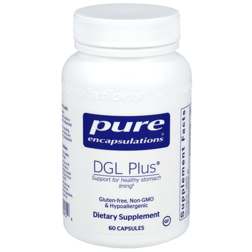 DGL Plus digestive support supplement bottle by Pure Encapsulations