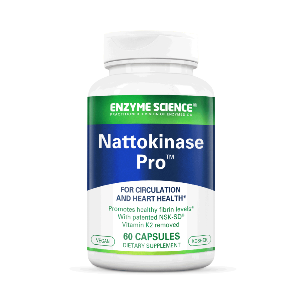 Nattokinase Pro supplement bottle by Enzymedica - cardiovascular health enzyme formula