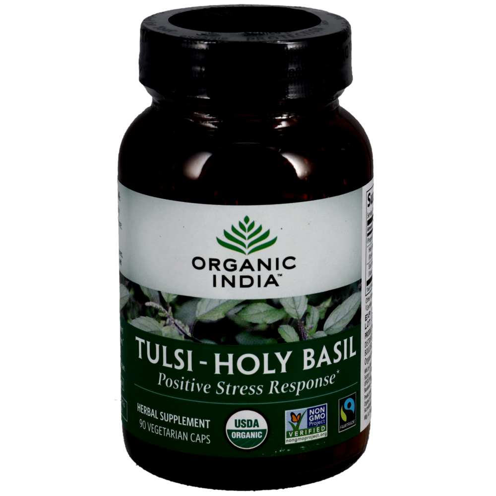 Tulsi Holy Basil adaptogenic stress support supplement bottle