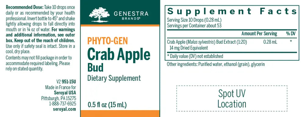 Crab Apple Bud gemmotherapy extract by Seroyal - natural cleansing herbal formula