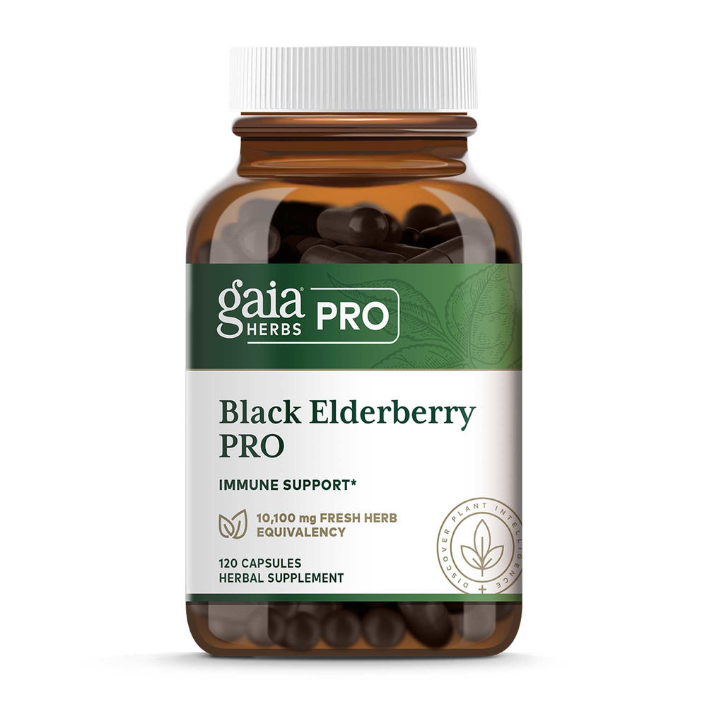 Black Elderberry PRO immune support capsules by Gaia Herbs