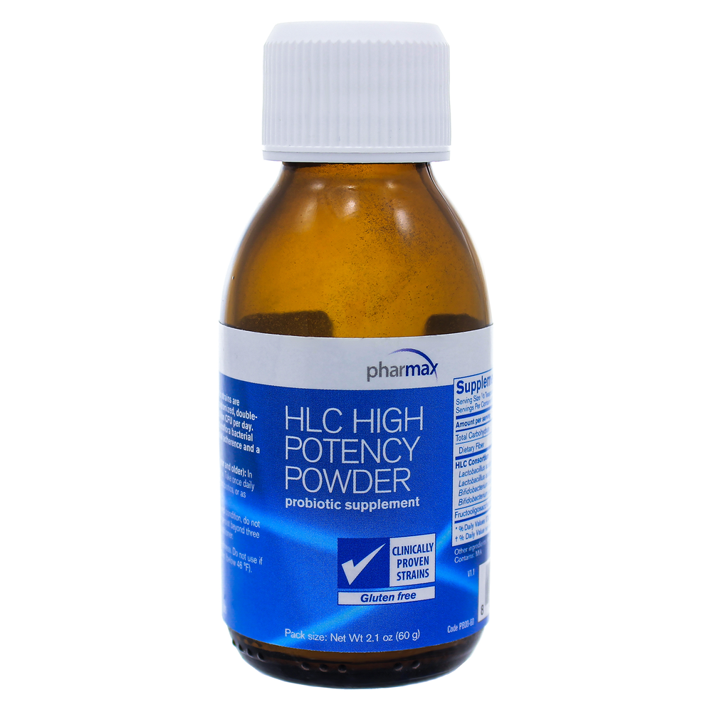 HLC High Potency Probiotic Powder container by Pharmax - multi-strain gut health formula
