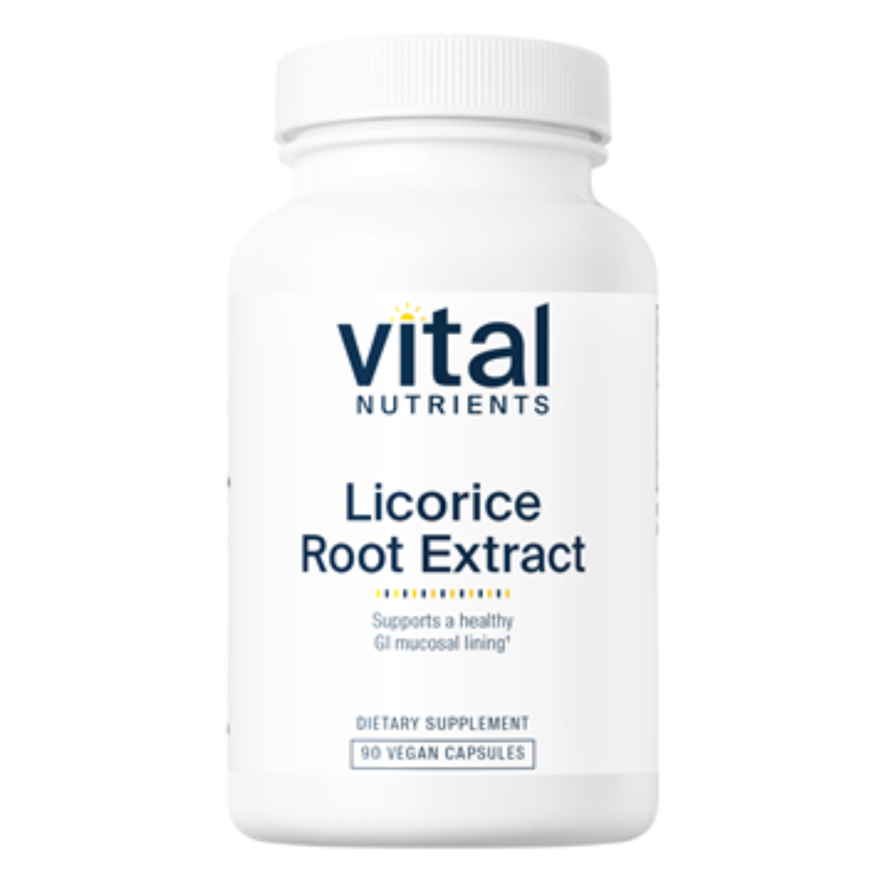Licorice Root Extract supplement bottle by Vital Nutrients - adrenal and digestive health support