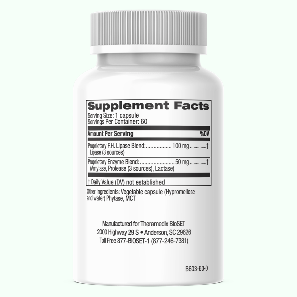 Fat High Lipase Digestion LPS enzyme supplement bottle