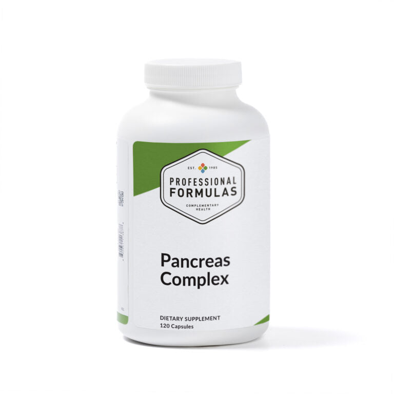 Pancreas Complex pancreatic glandular support supplement bottle