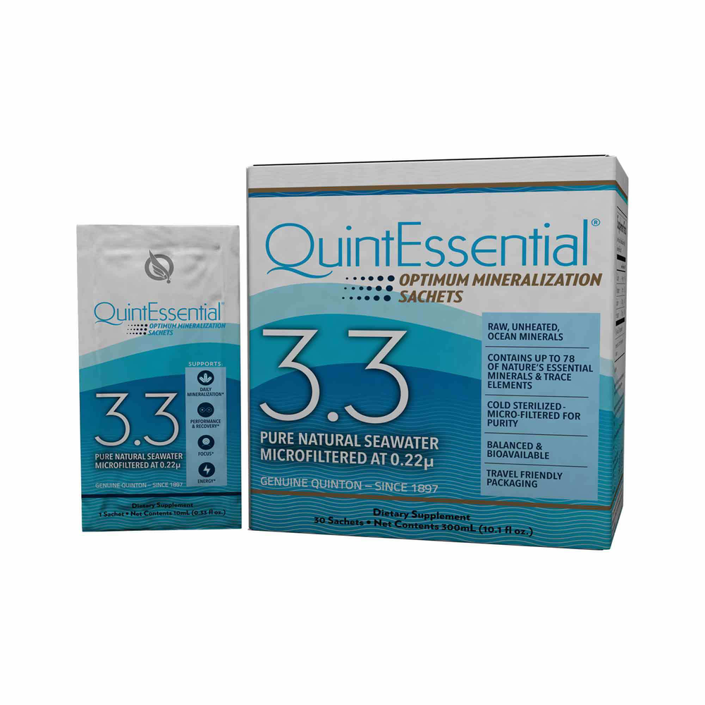 QuintEssential 3.3 Elixir hypertonic marine plasma sachets by Water and Wellness