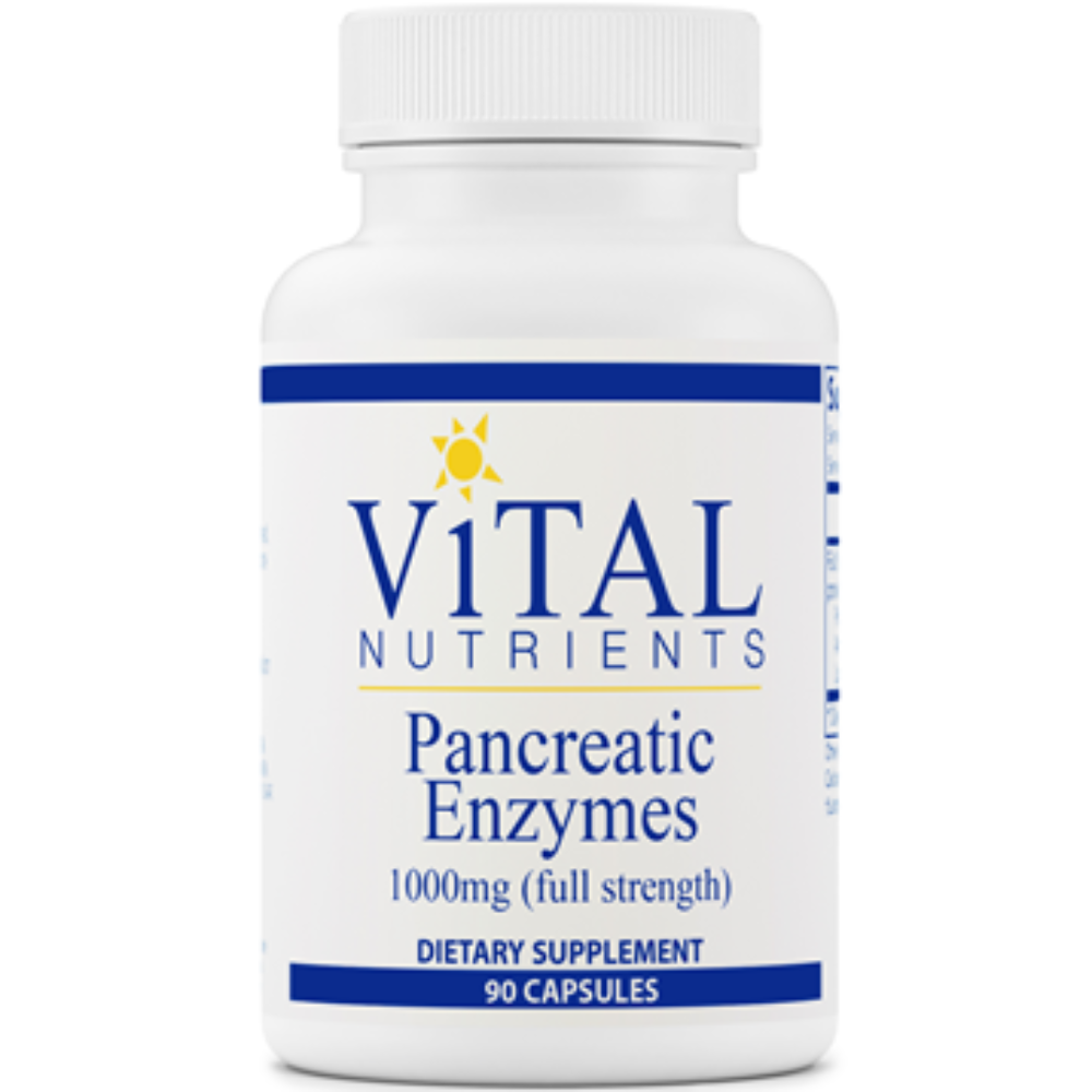 Pancreatic Enzymes supplement bottle by Vital Nutrients - digestive enzyme support formula
