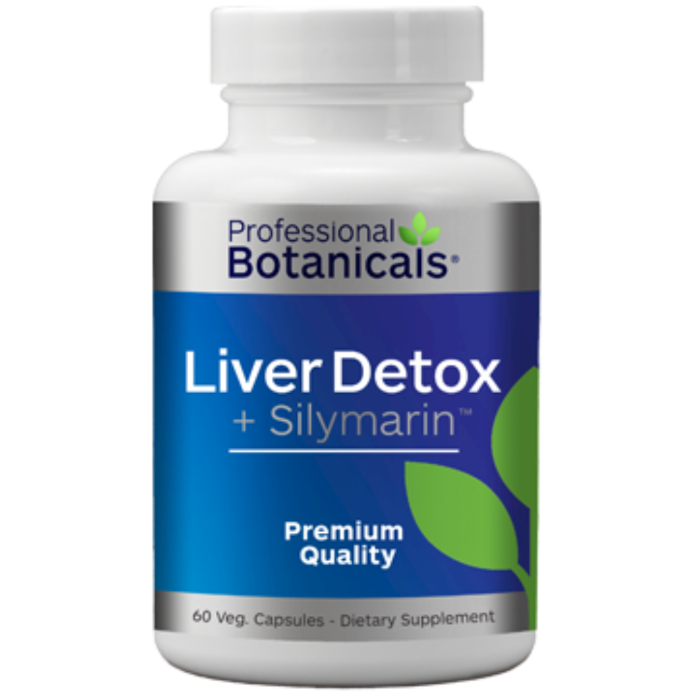 Liver Detox + Silymarin supplement bottle by Professional Botanicals - milk thistle liver support formula