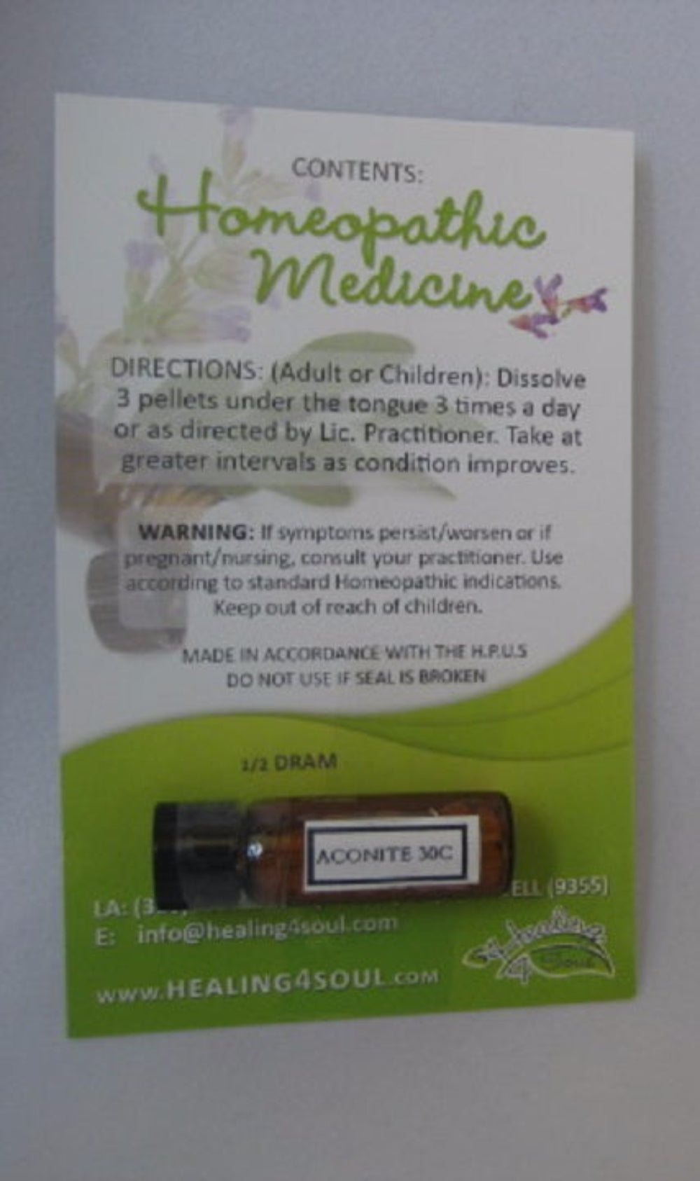 Aconitum napellus Acon homeopathic remedy pellets