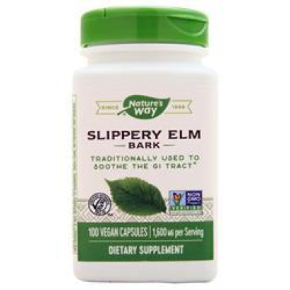 Slippery Elm Bark capsules for digestive health and inflammation relief by Nature's Way