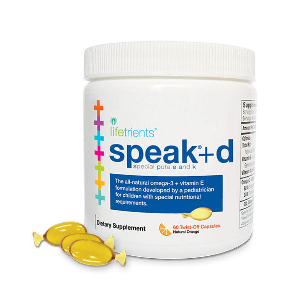 Speak+d softgel capsules for special nutritional needs by Lifetrients