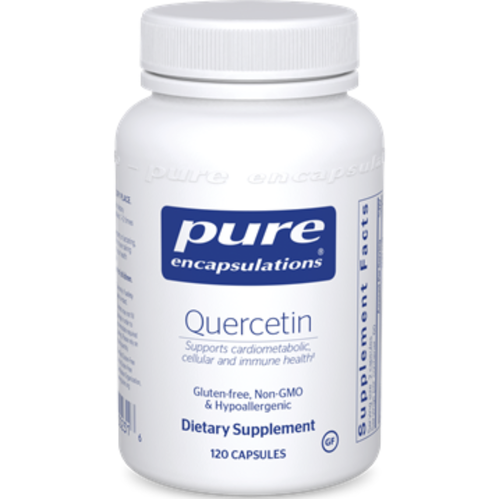 Quercetin supplement bottle by Pure Encapsulations - immune and allergy support bioflavonoid