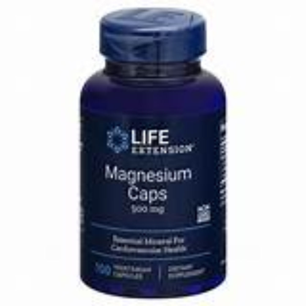 Magnesium 500mg capsules for heart and bone health by Life Extension
