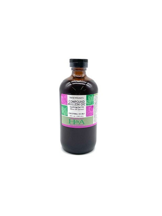 Compound Mullein Oil 2oz bottle - natural herbal ear oil with mullein, garlic and St. John's wort in organic olive oil