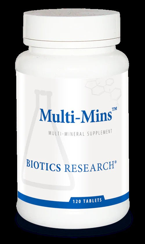 Biotics Research Multi-Mins supplement bottle on a white background